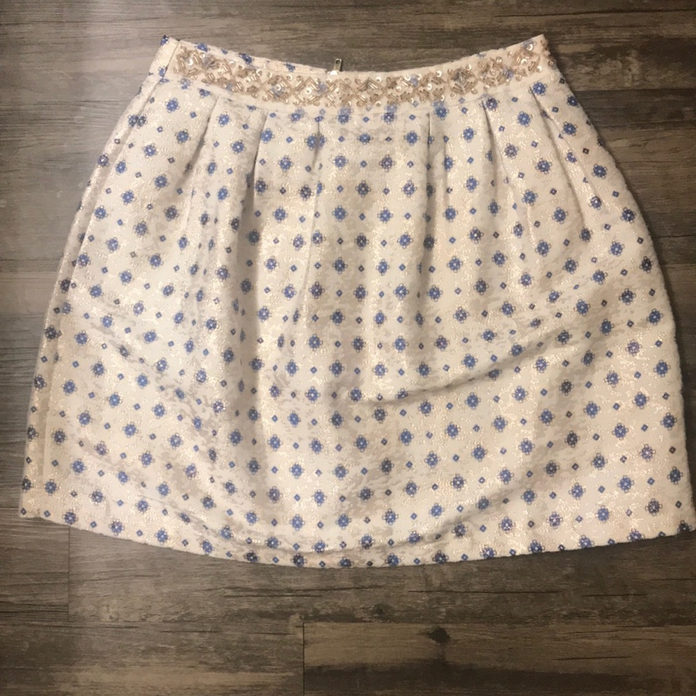 Rose gold metallic pencil skirt